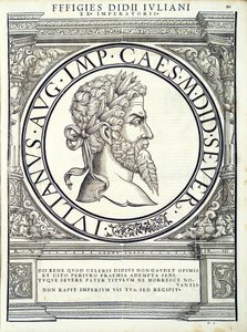 Didius Julianus, illustration from Imperatorum Romanorum Omnium Orientalium et Occidentalium Verissimae Imagines ex Antiquis Numismatis by Hans Rudolf Manuel Deutsch
